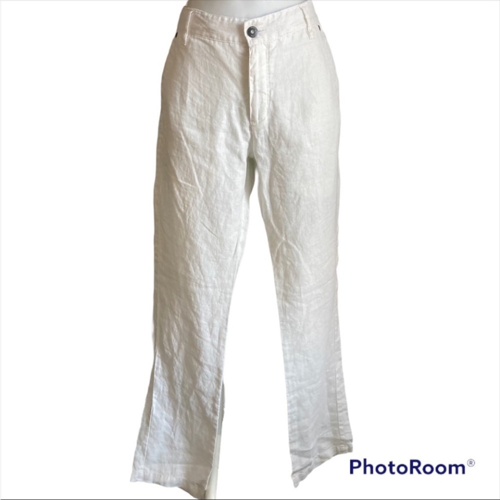 RW&CO Women's White Classic Linen Straight Cut Pants SZ. 30